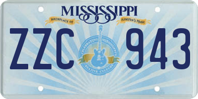 MS license plate ZZC943