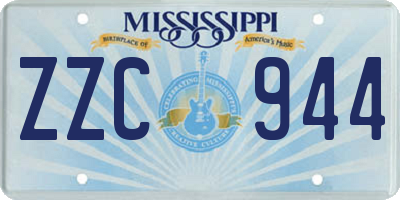 MS license plate ZZC944