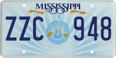 MS license plate ZZC948