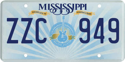 MS license plate ZZC949