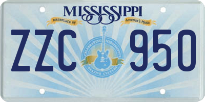 MS license plate ZZC950