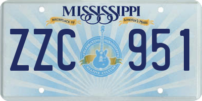 MS license plate ZZC951