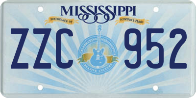MS license plate ZZC952