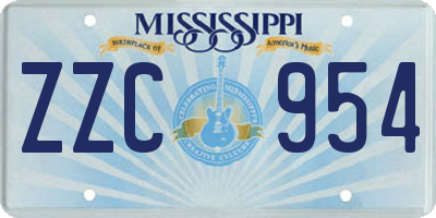 MS license plate ZZC954