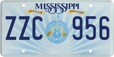 MS license plate ZZC956