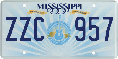 MS license plate ZZC957