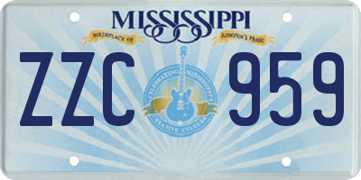 MS license plate ZZC959