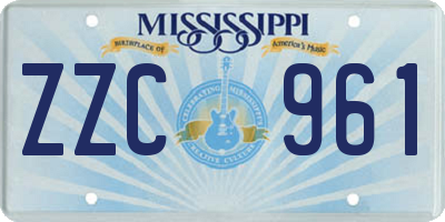MS license plate ZZC961