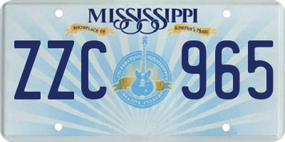 MS license plate ZZC965