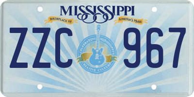 MS license plate ZZC967