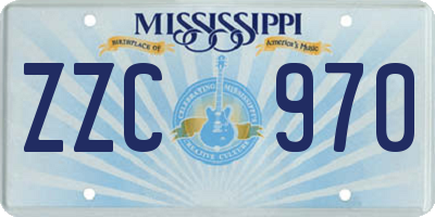 MS license plate ZZC970