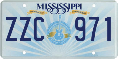 MS license plate ZZC971