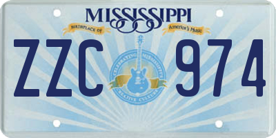 MS license plate ZZC974