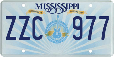 MS license plate ZZC977