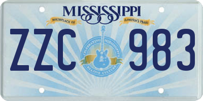MS license plate ZZC983