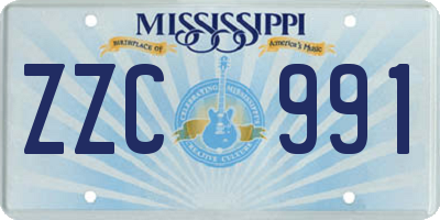 MS license plate ZZC991