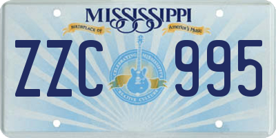 MS license plate ZZC995