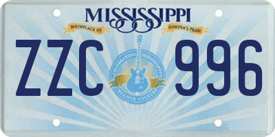 MS license plate ZZC996
