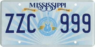 MS license plate ZZC999