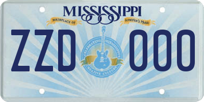 MS license plate ZZD000