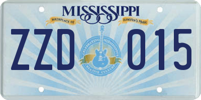 MS license plate ZZD015