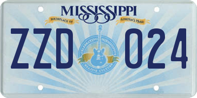 MS license plate ZZD024