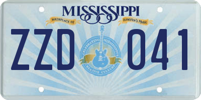 MS license plate ZZD041