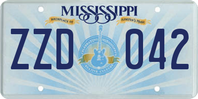 MS license plate ZZD042
