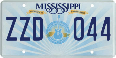 MS license plate ZZD044