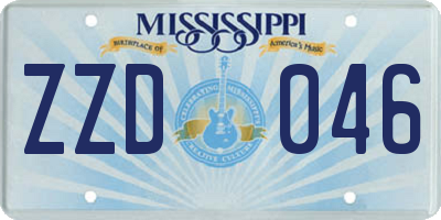 MS license plate ZZD046