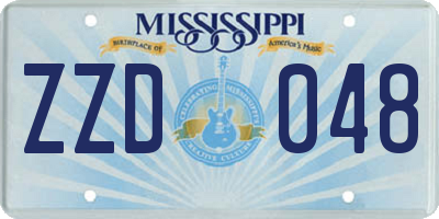 MS license plate ZZD048
