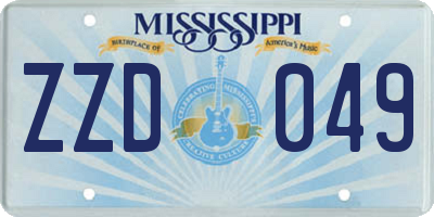 MS license plate ZZD049