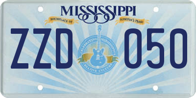 MS license plate ZZD050