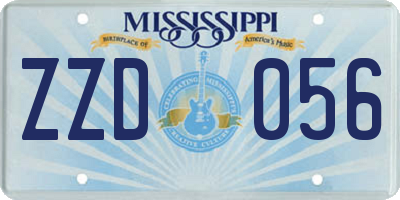 MS license plate ZZD056
