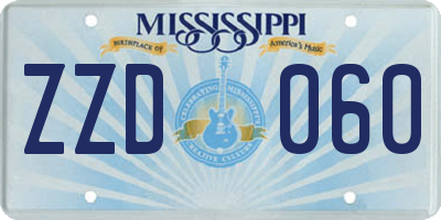 MS license plate ZZD060