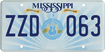 MS license plate ZZD063