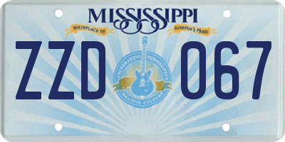 MS license plate ZZD067