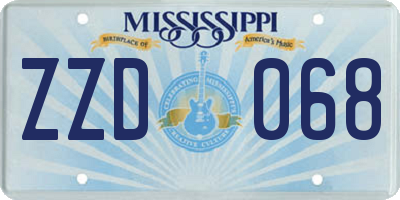 MS license plate ZZD068