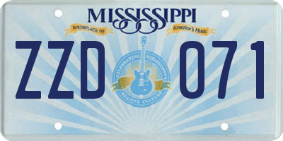 MS license plate ZZD071