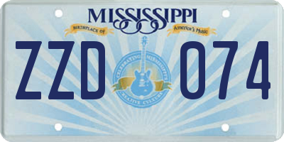 MS license plate ZZD074