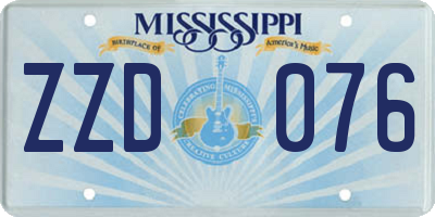 MS license plate ZZD076