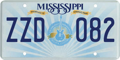 MS license plate ZZD082