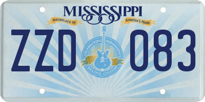 MS license plate ZZD083