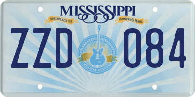 MS license plate ZZD084