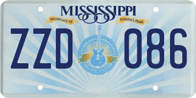 MS license plate ZZD086