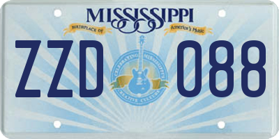 MS license plate ZZD088