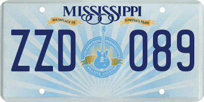 MS license plate ZZD089