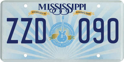 MS license plate ZZD090