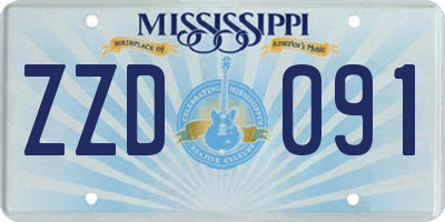 MS license plate ZZD091