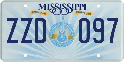 MS license plate ZZD097